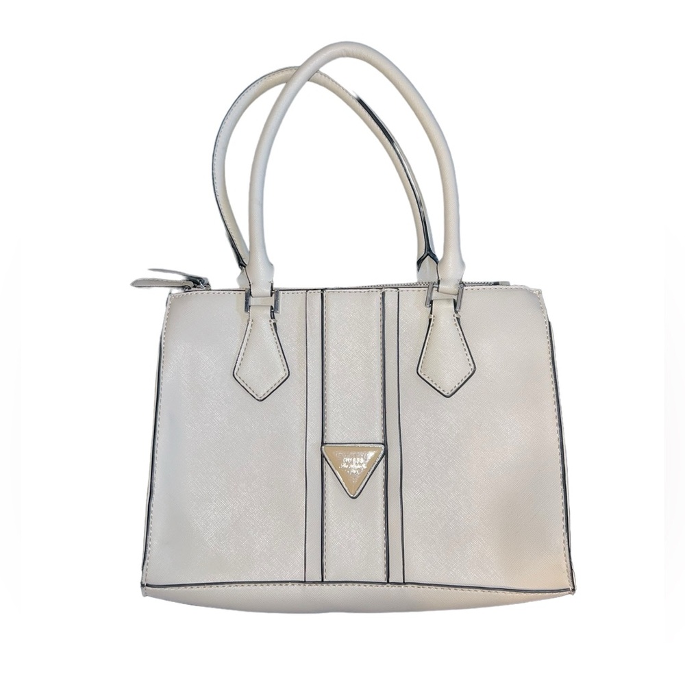 Guess Los Angeles White Faux Leather Purse Crossbody Tote